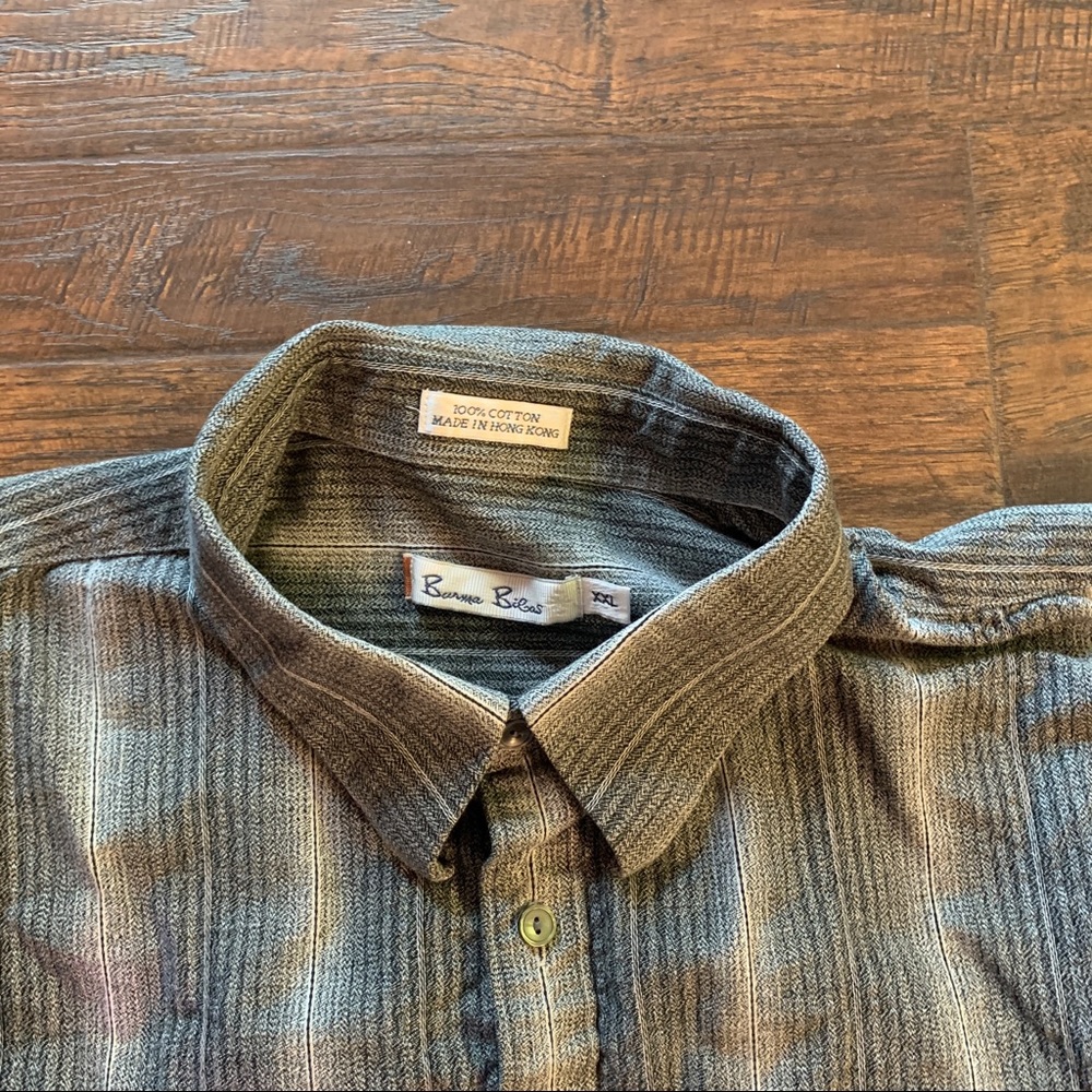 Burma Bibas Long Sleeve Shirt Ombré Stripe Winter Weight